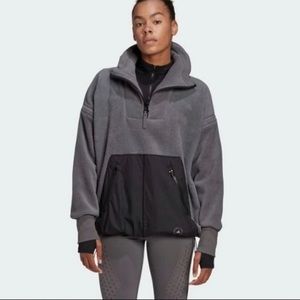 Adidas by Stella McCartney Black and Grey 1/4 Zip Fleece Jacket | EUC Size XL